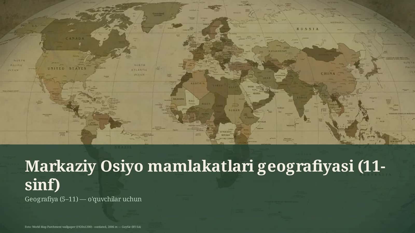 Markaziy Osiyo mamlakatlari geografiyasi (11-sinf)