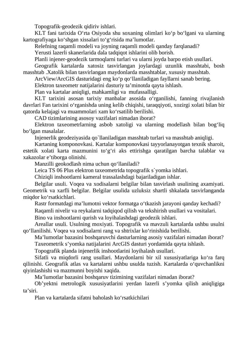Topografik-geodezik qidiriv ishlari