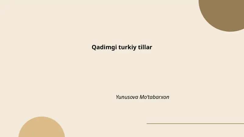 Qadimgi turkiy tillar