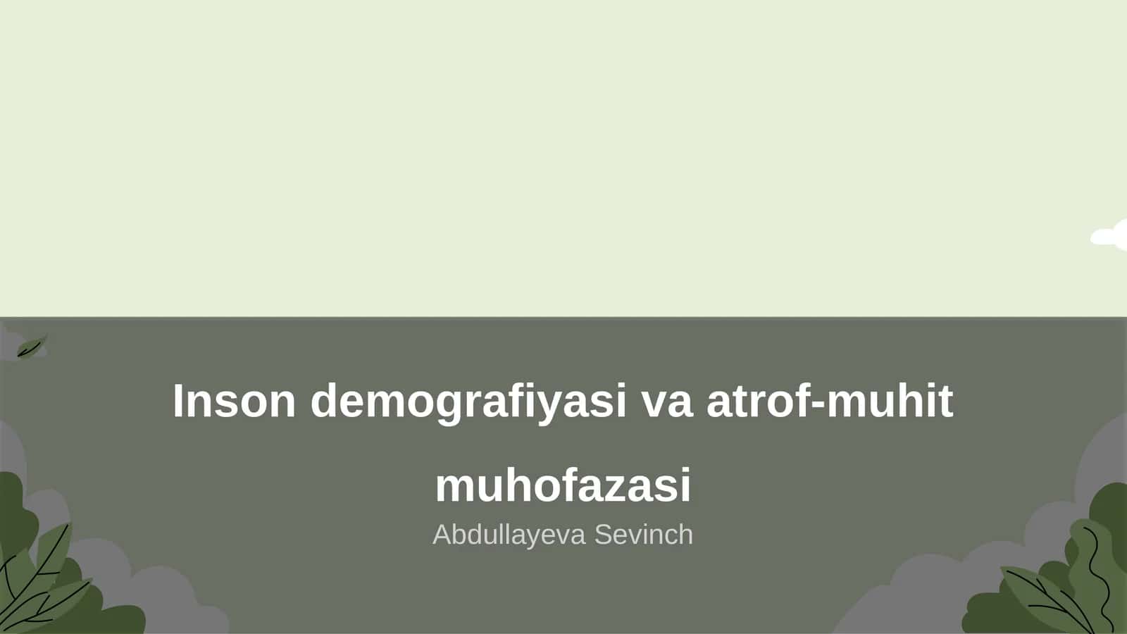 Inson demografiyasi va atrof-muhit muhofazasi