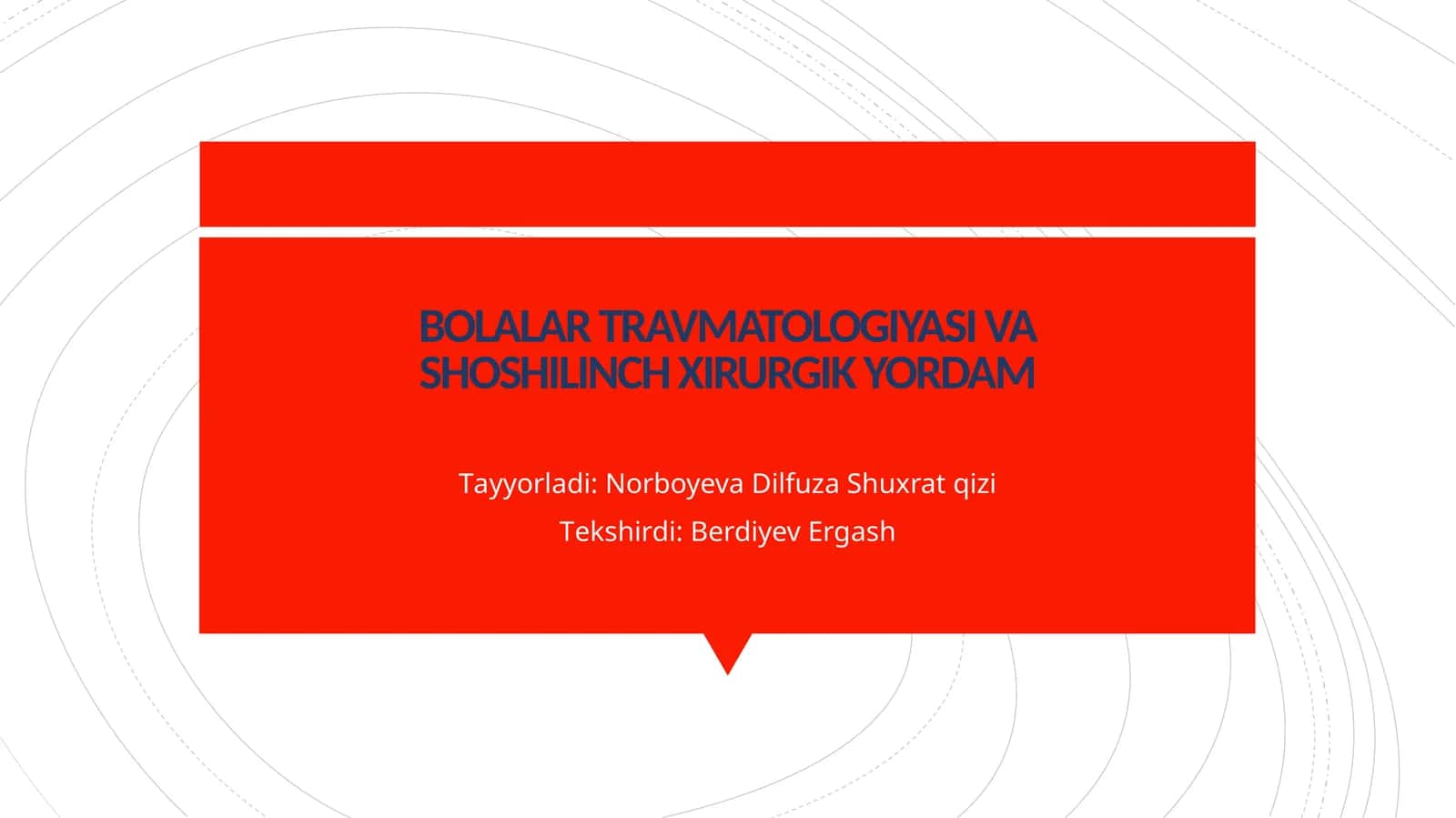 Bolalar Travmatologiyasi Va shoshilinch Xirurgik Yordam