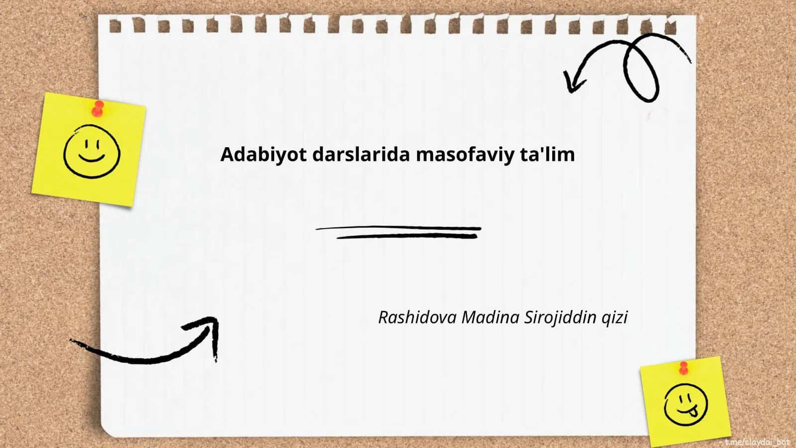Masofaviy adabiyot darslari
