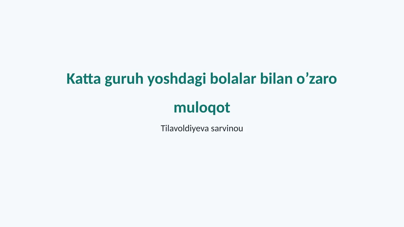 Muloqotning ahamiyati