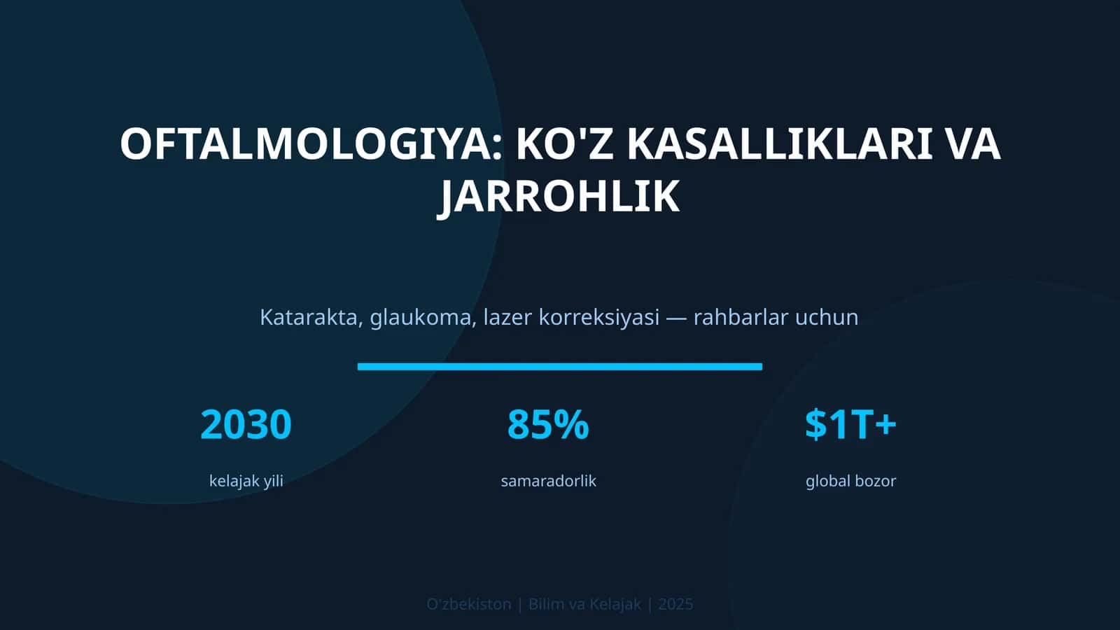 Oftalmologiya: ko'z kasalliklari va jarrohlik