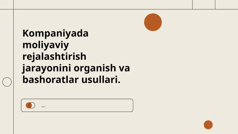 Moliyaviy rejalashtirish jarayoni