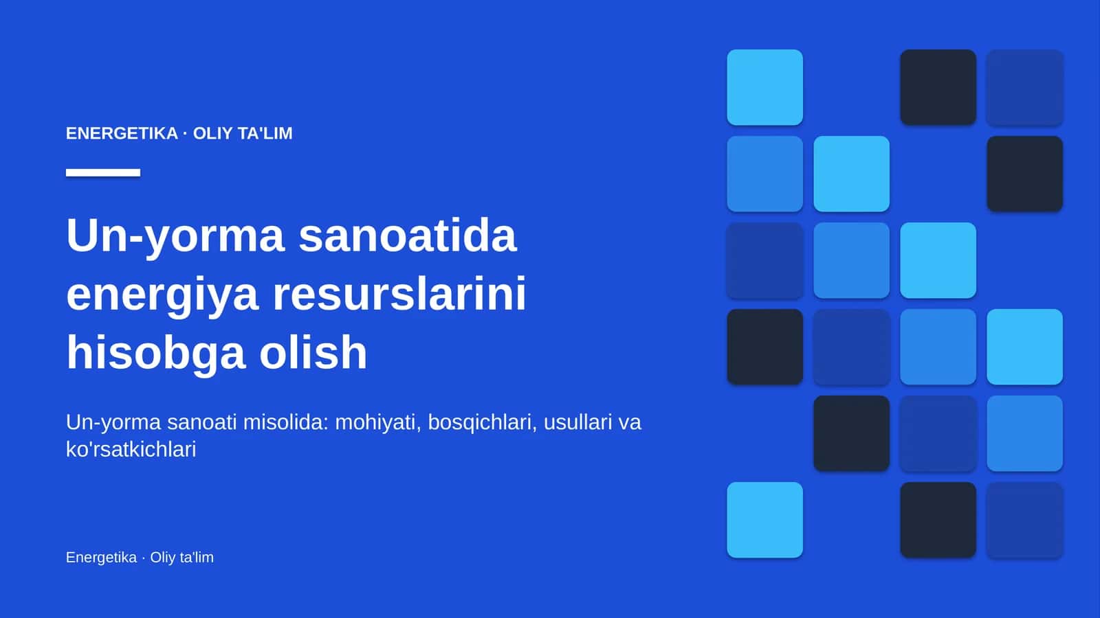 un yorma sanoatida energiya resurslarini hisobga olish 9377