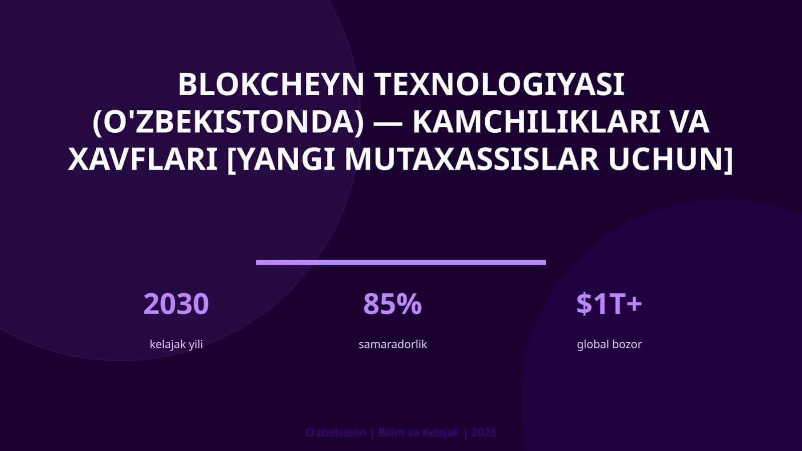Blokcheyn texnologiyasi (O'zbekistonda) — kamchiliklari va xavflari [yangi mutaxassislar uchun]
