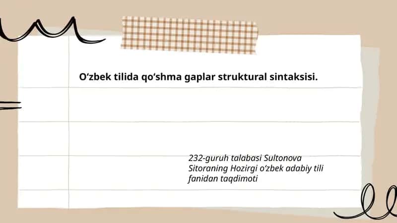 Qoʻshma gaplar struktural sintaksisi