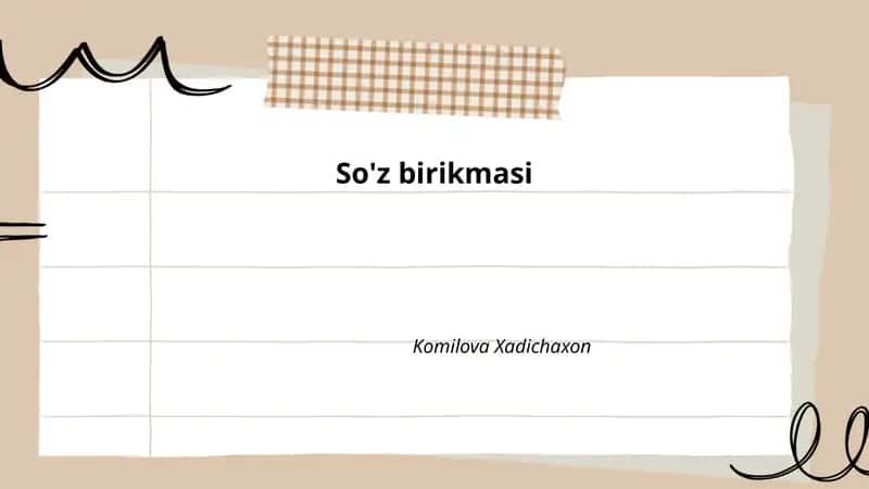 So'z birikmasi
