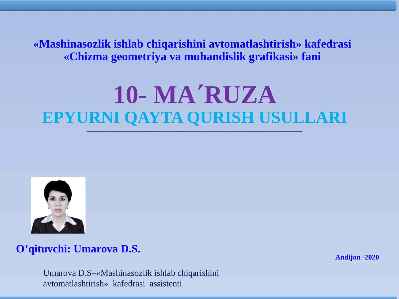 EPYURNI QAYTA QURISH USULLARI