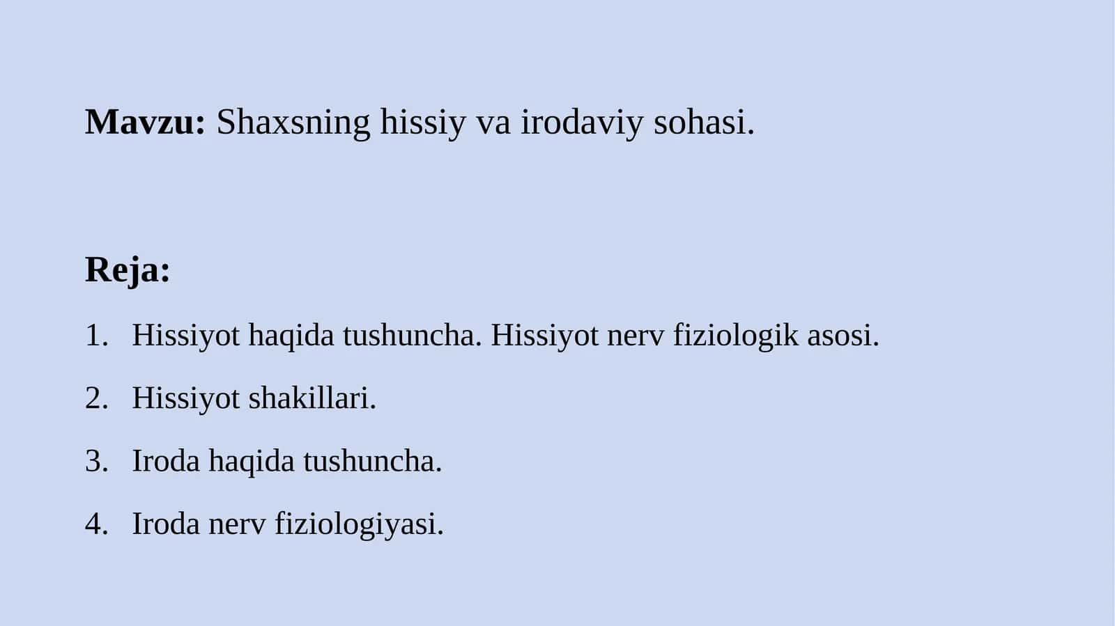Hissiyot va irodaviy sohasi
