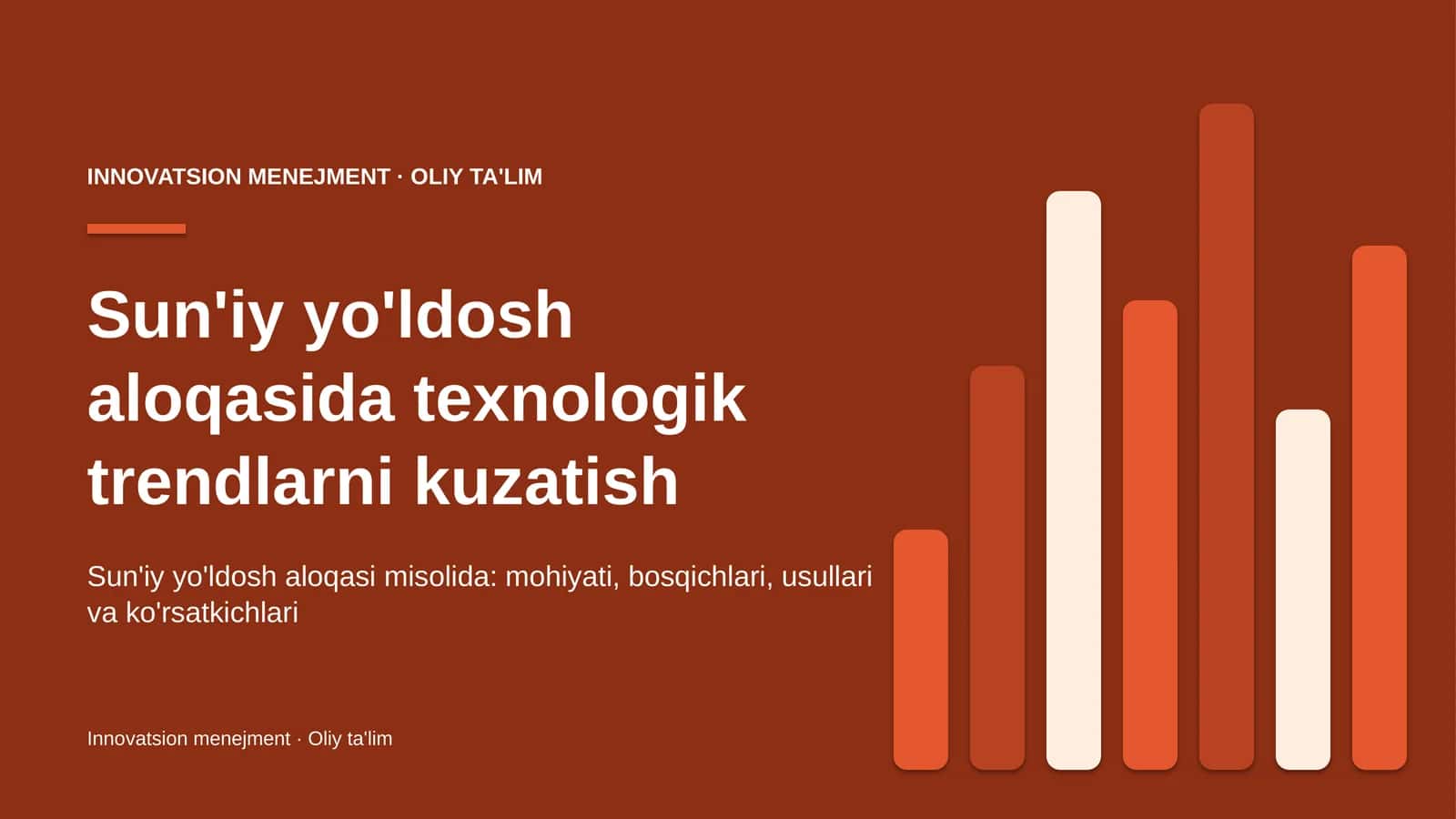 Sun'iy yo'ldosh aloqasida texnologik trendlarni kuzatish
