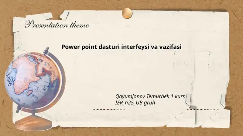 Power point dasturi interfeysi va vazifasi