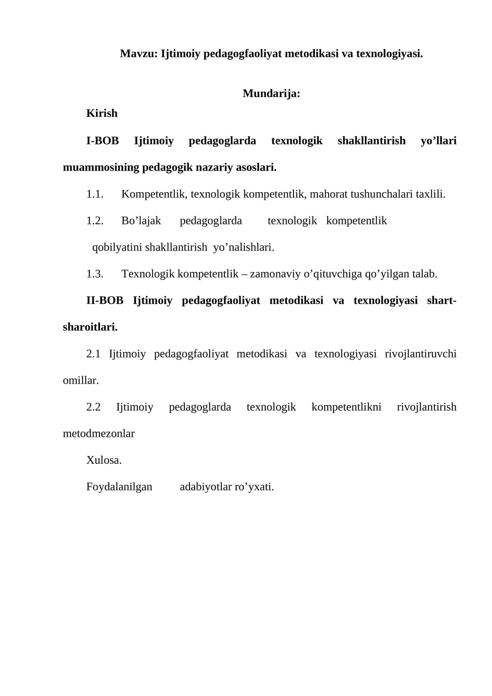 Ijtimoiy pedagogfaoliyat metodikasi va texnologiyasi