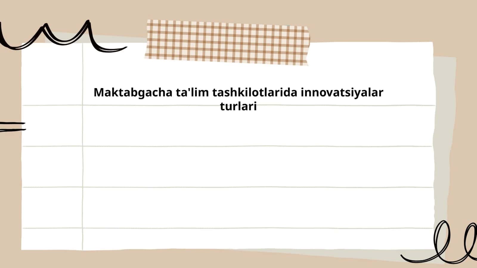 Maktabgacha ta'lim tashkilotlarida innovatsiyalar turlari