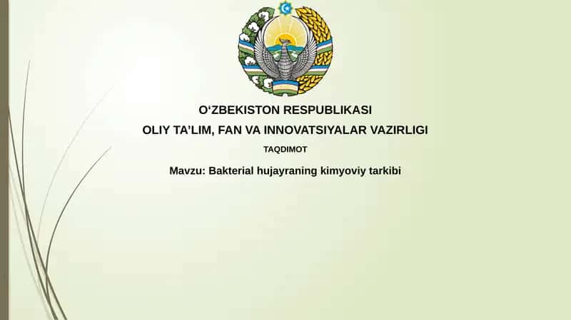 Bakterial hujayraning kimyoviy tarkibi