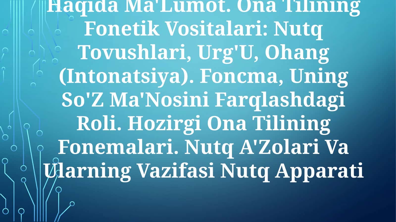 Fonetika Va Fonologiya
