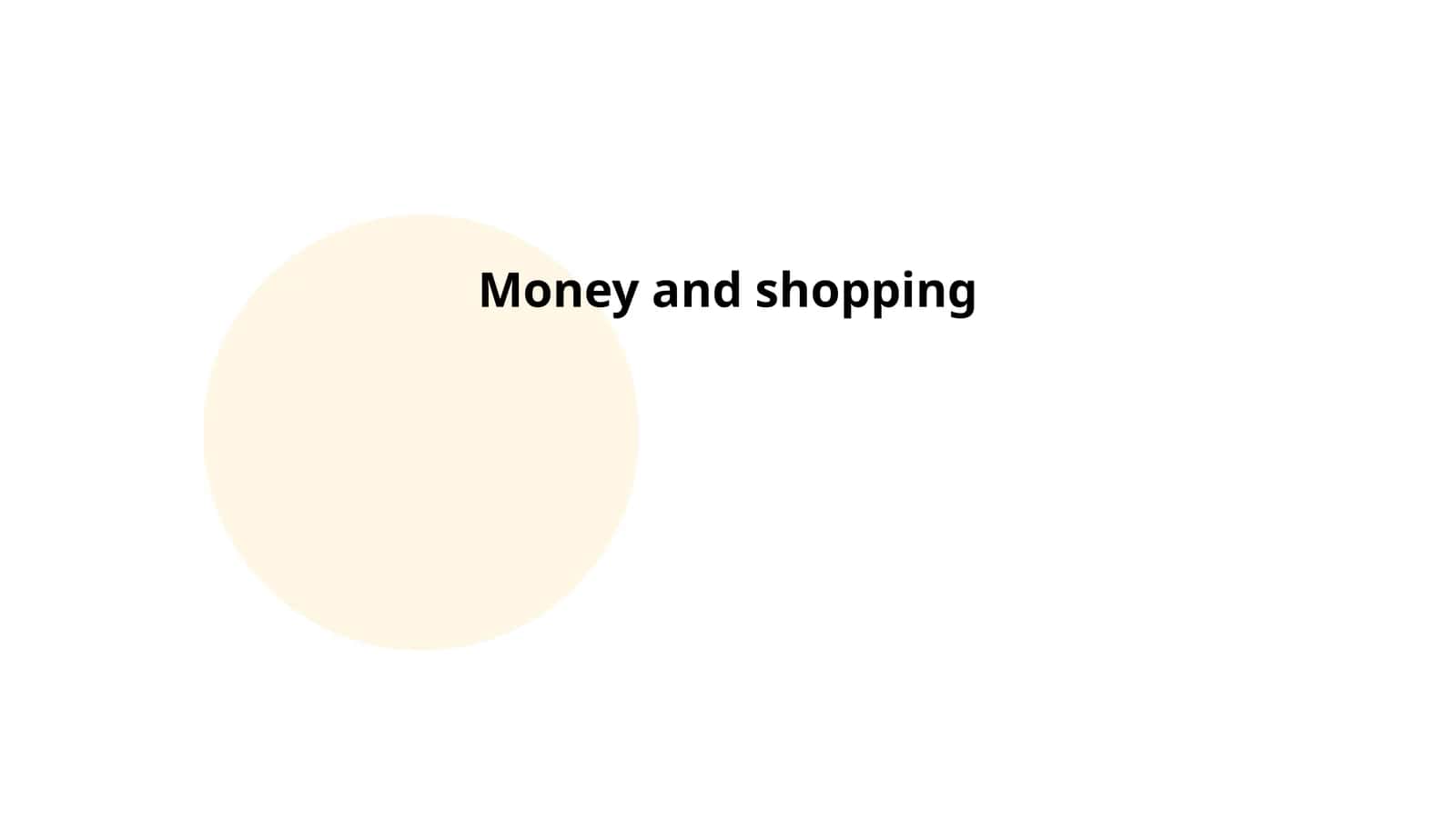 Money and shopping