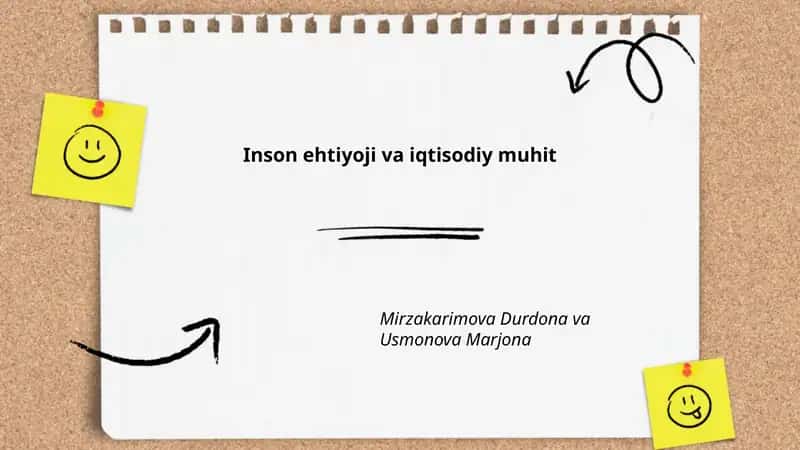 Inson ehtiyoji va iqtisodiy muhit