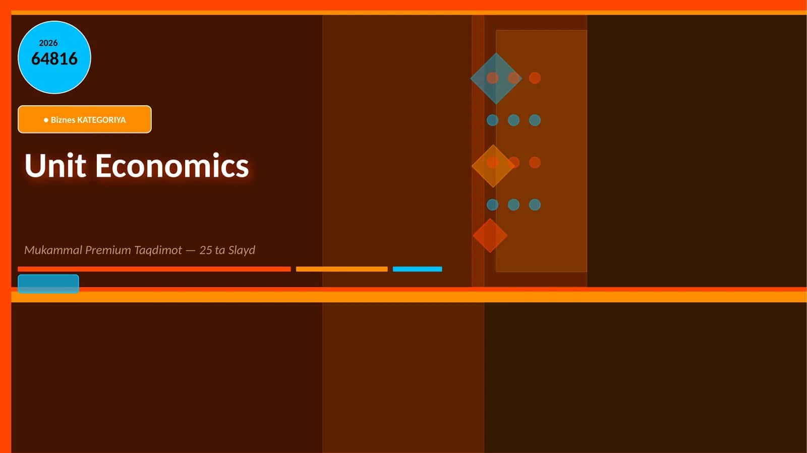 Unit Economics Mukammal Premium Taqdimot — 25 ta Slayd