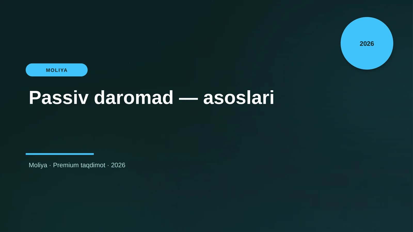 Passiv daromad — asoslari