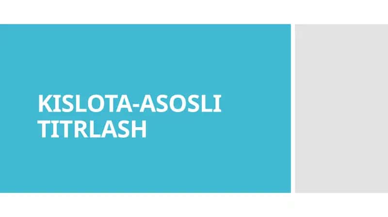 Kislota-asosli titrlash