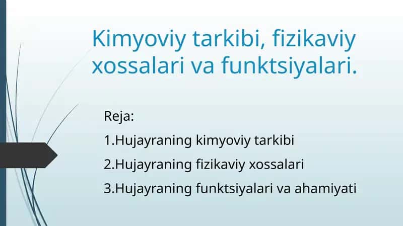 Hujayraning kimyoviy tarkibi