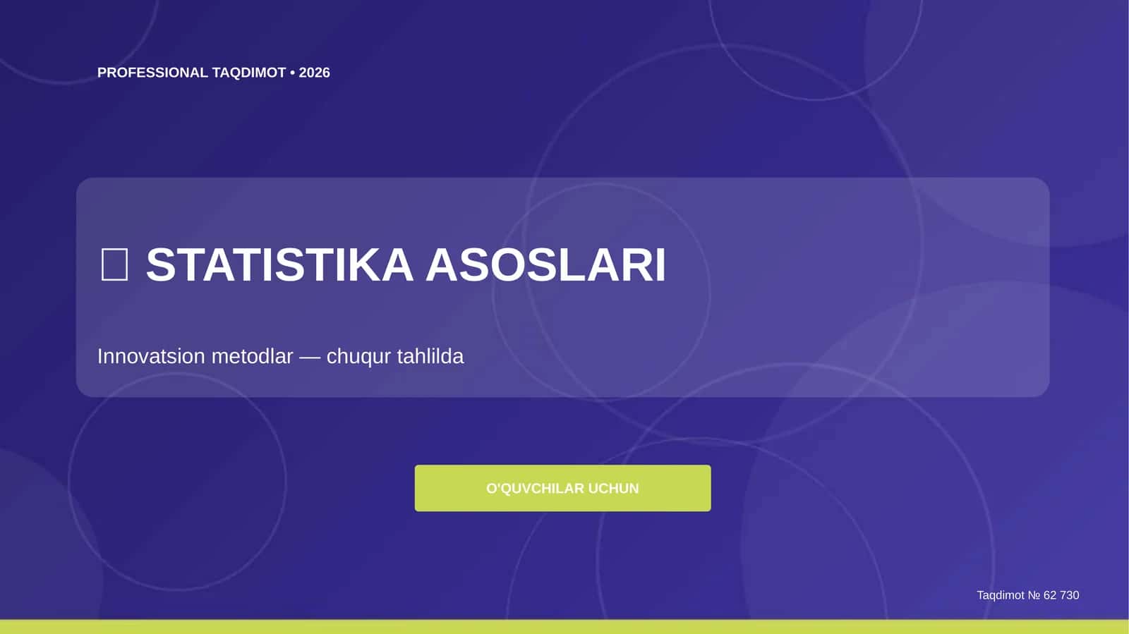 STATISTIKA ASOSLARI