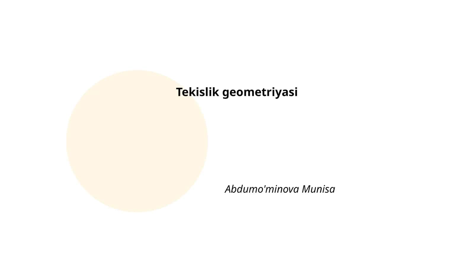Tekislik geometriyasi