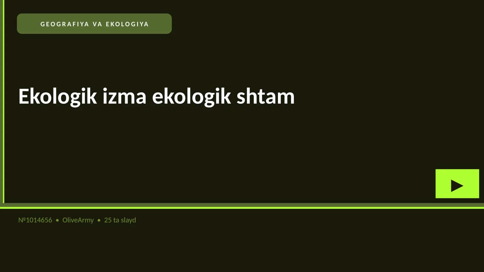 Ekologik izma ekologik shtam