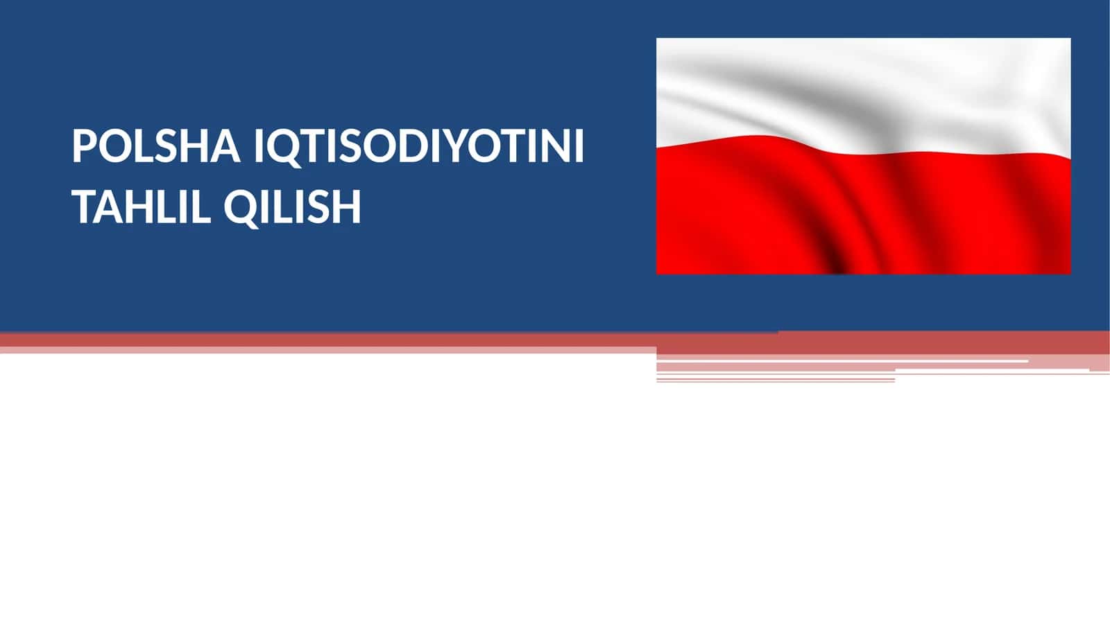 POLSHA IQTISODIYOTINITAHLIL QILISH
