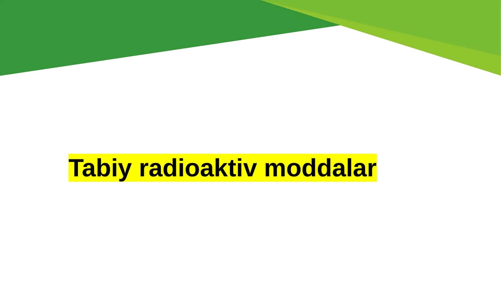 Tabiiy radioaktiv moddalar