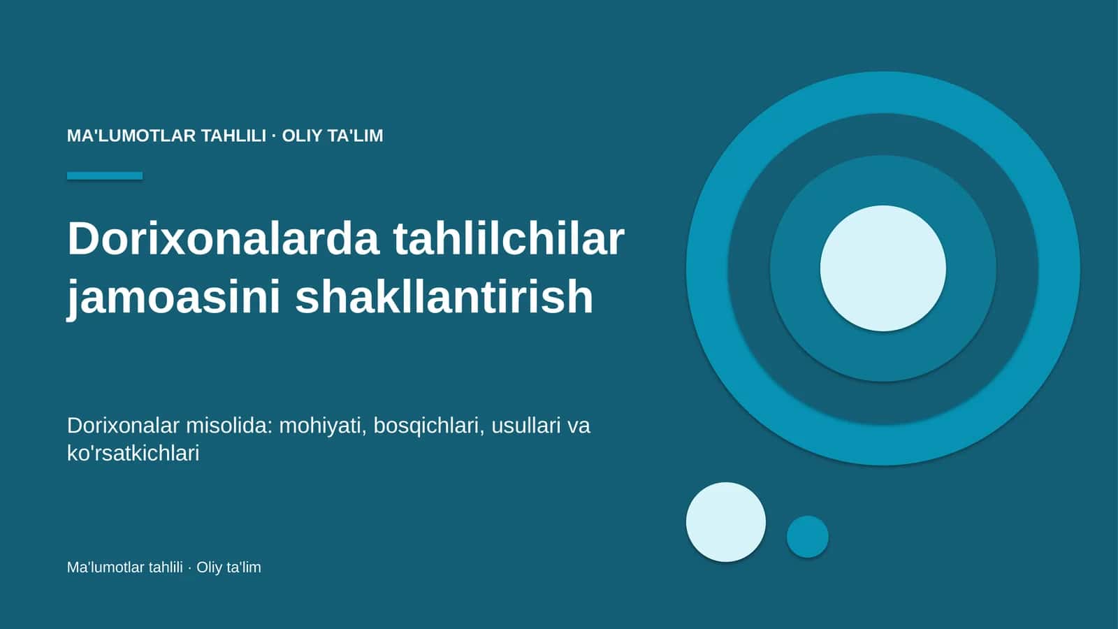 dorixonalarda tahlilchilar jamoasini shakllantirish 4655