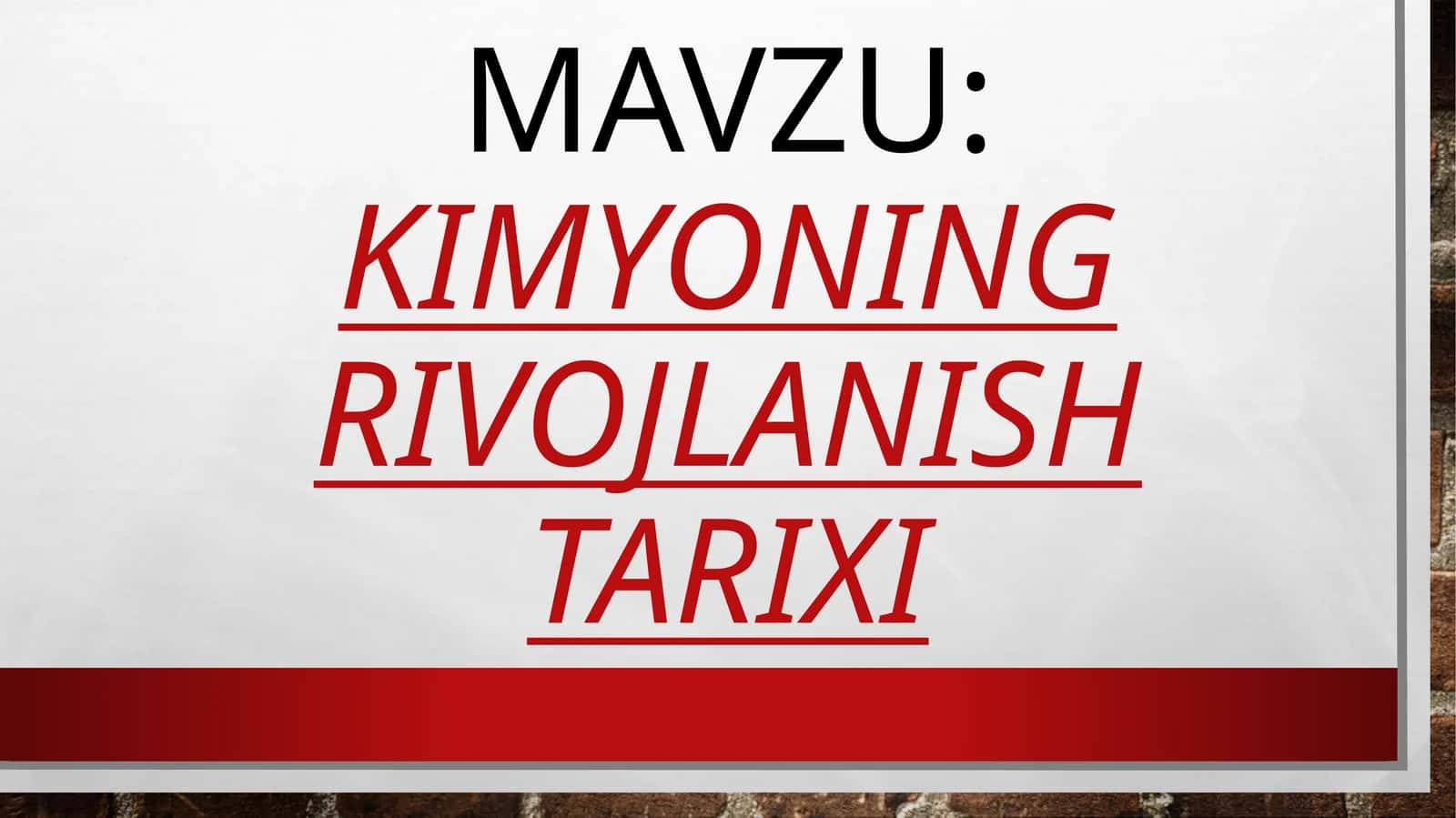 Kimyo tarixi