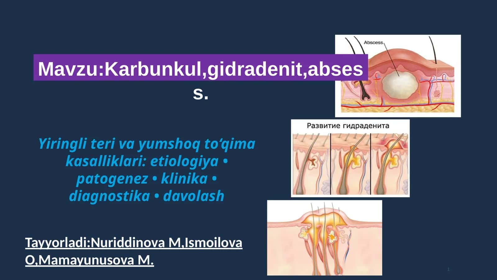 Karbunkul, gidradenit, absess