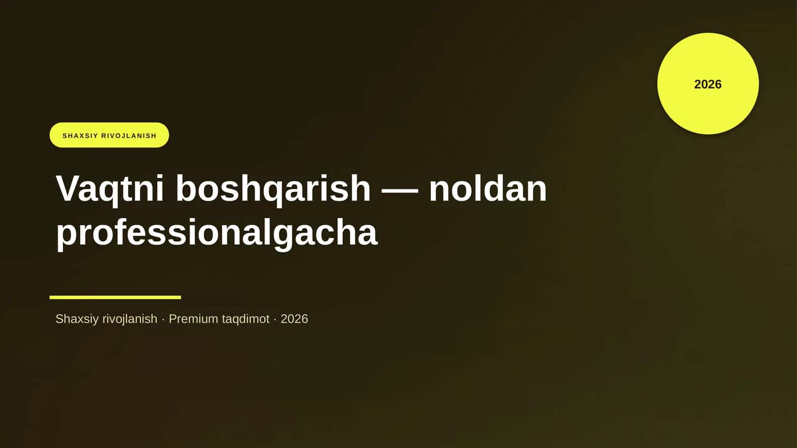 Vaqtni boshqarish — noldan professionalgacha