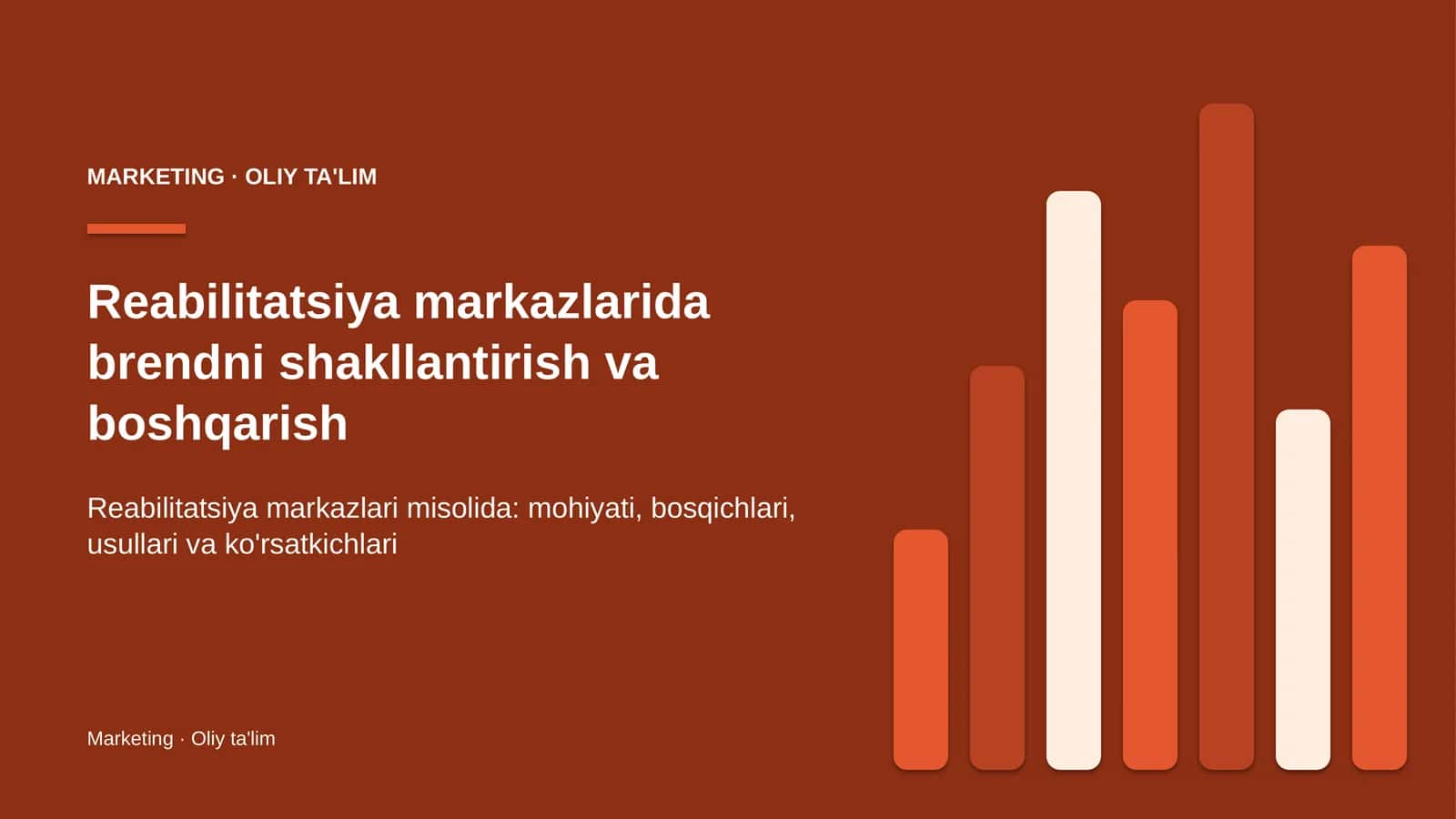 Reabilitatsiya markazlarida brendni shakllantirish va boshqarish
