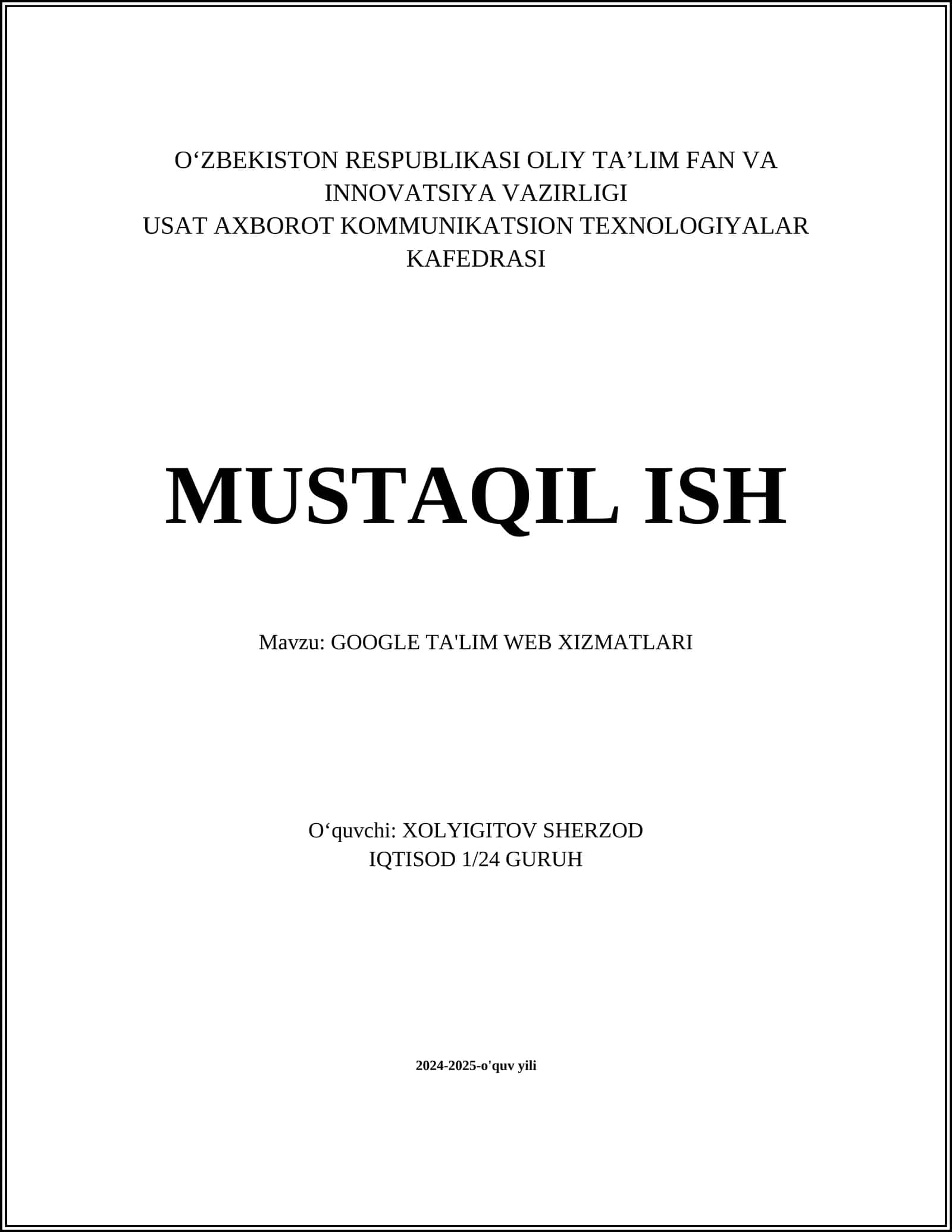 Google Ta'lim vositalari