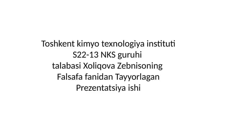ONTOLOGIYA-BORLIQ HAQIDA FALSAFIY FIKRLAR