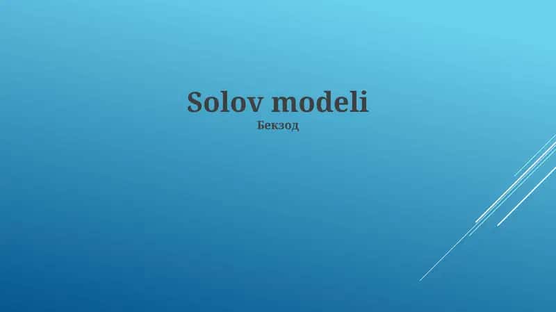 Yagona Model Asoslari