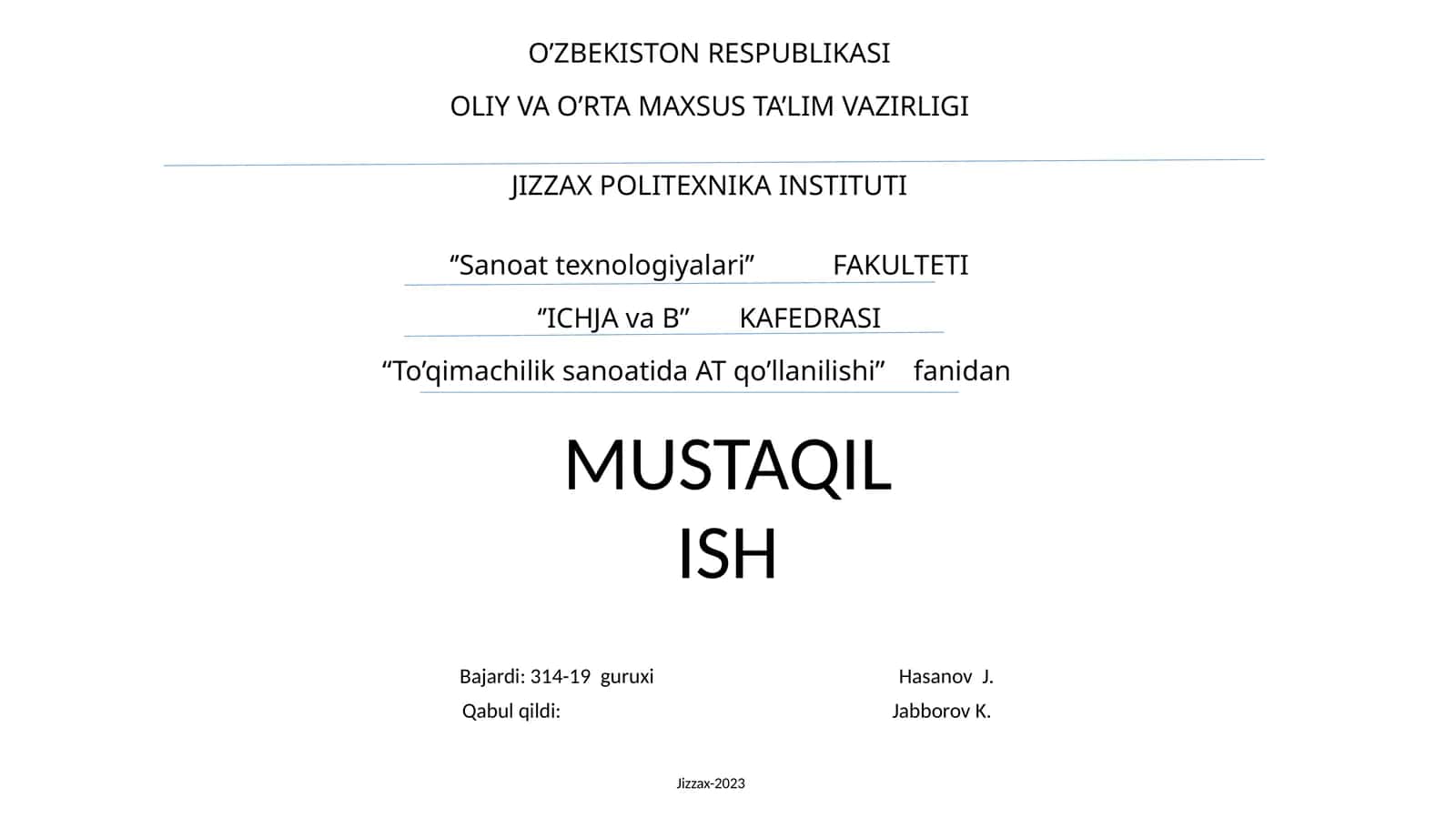 MATLAB dasturlarini o'rganish
