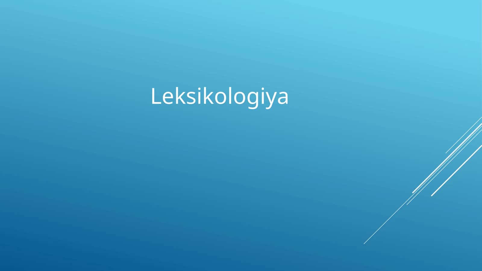 Leksikologiya