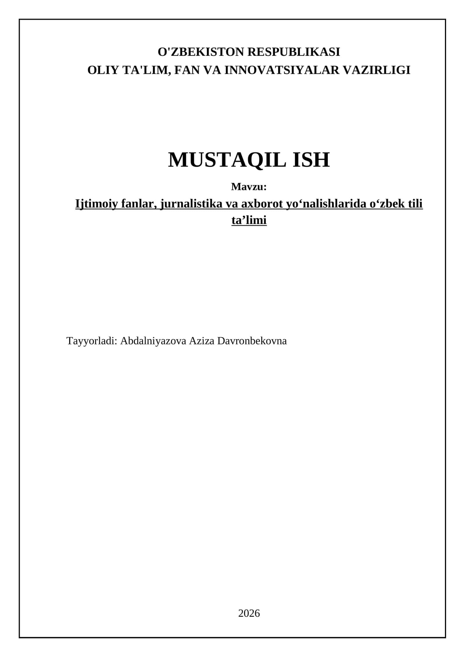 Ijtimoiy-gumanitar sohalarda o‘zbek tilining lingvistik va stilistik xususiyatlari