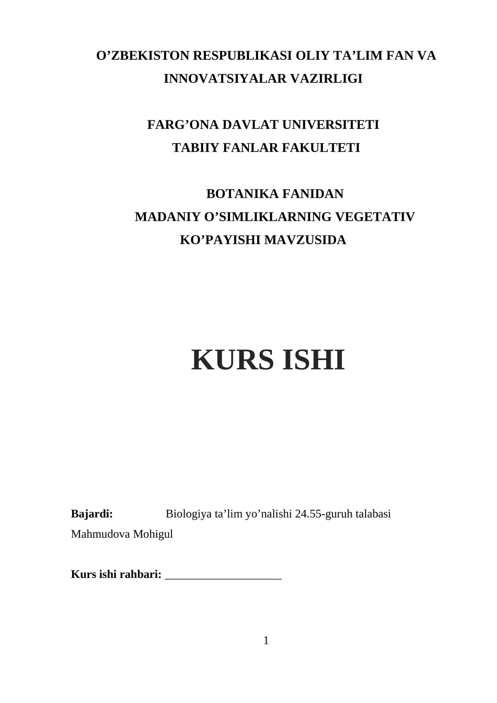 Madaniy o’simliklarning vegetativ ko’payishi