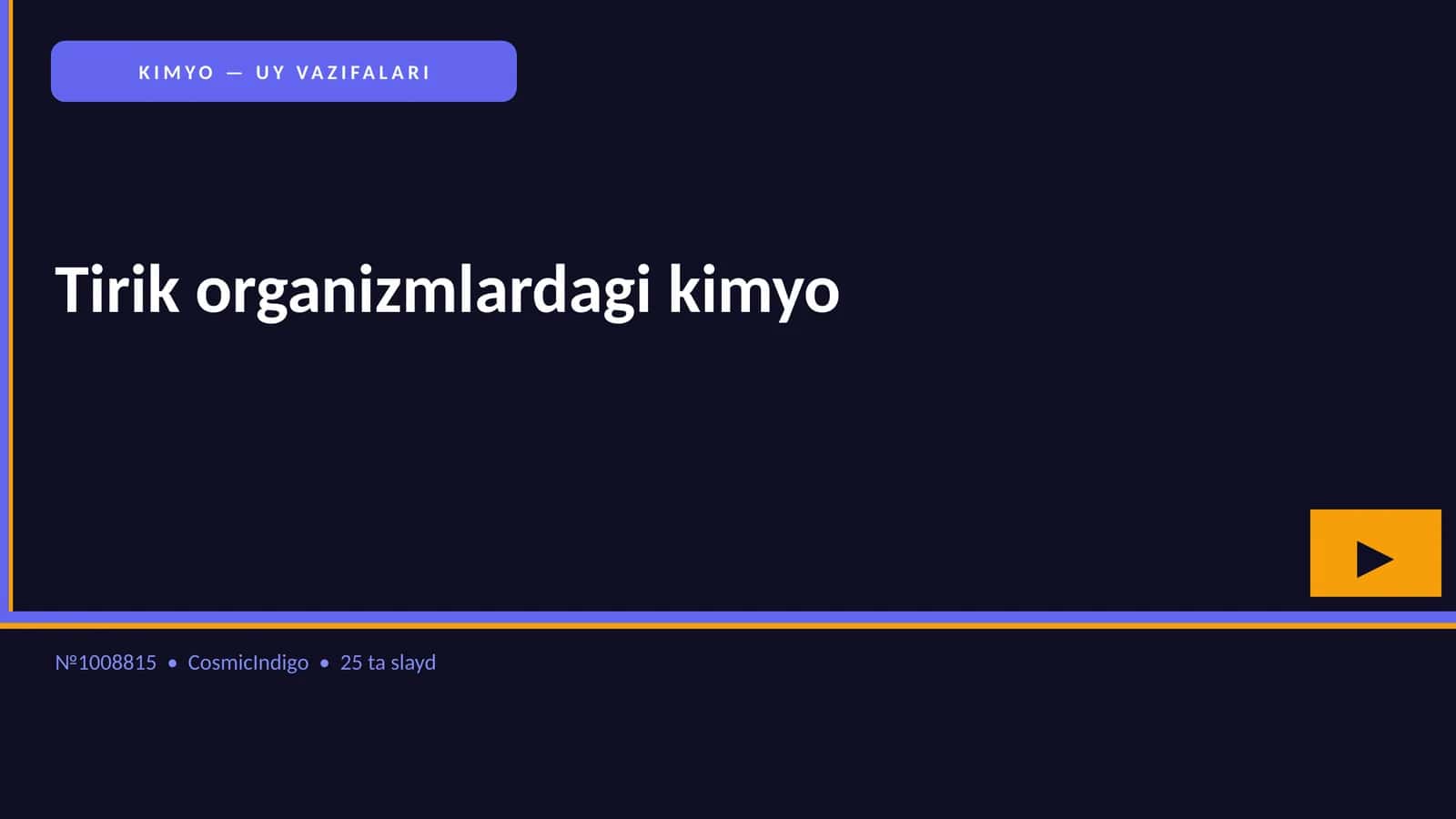 Tirik organizmlardagi kimyo