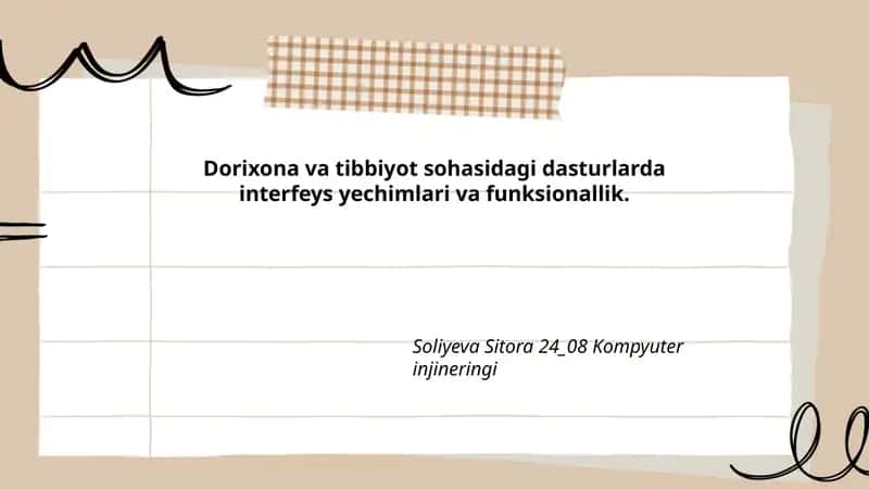 Dorixona va Tibbiyot sohasidagi dasturlar