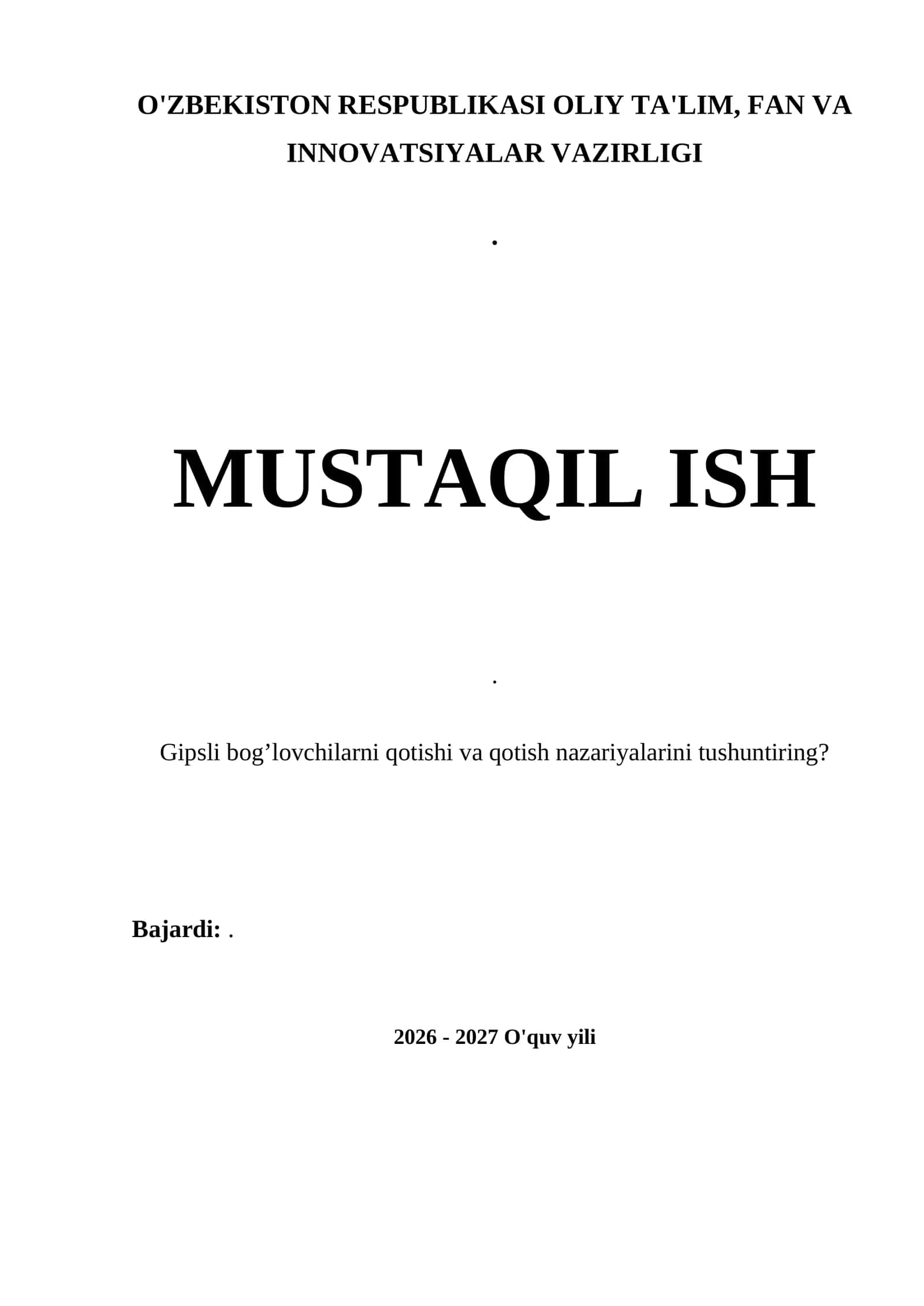 Gipsli bog'lovchilarni qotishi va qotish nazariyalari