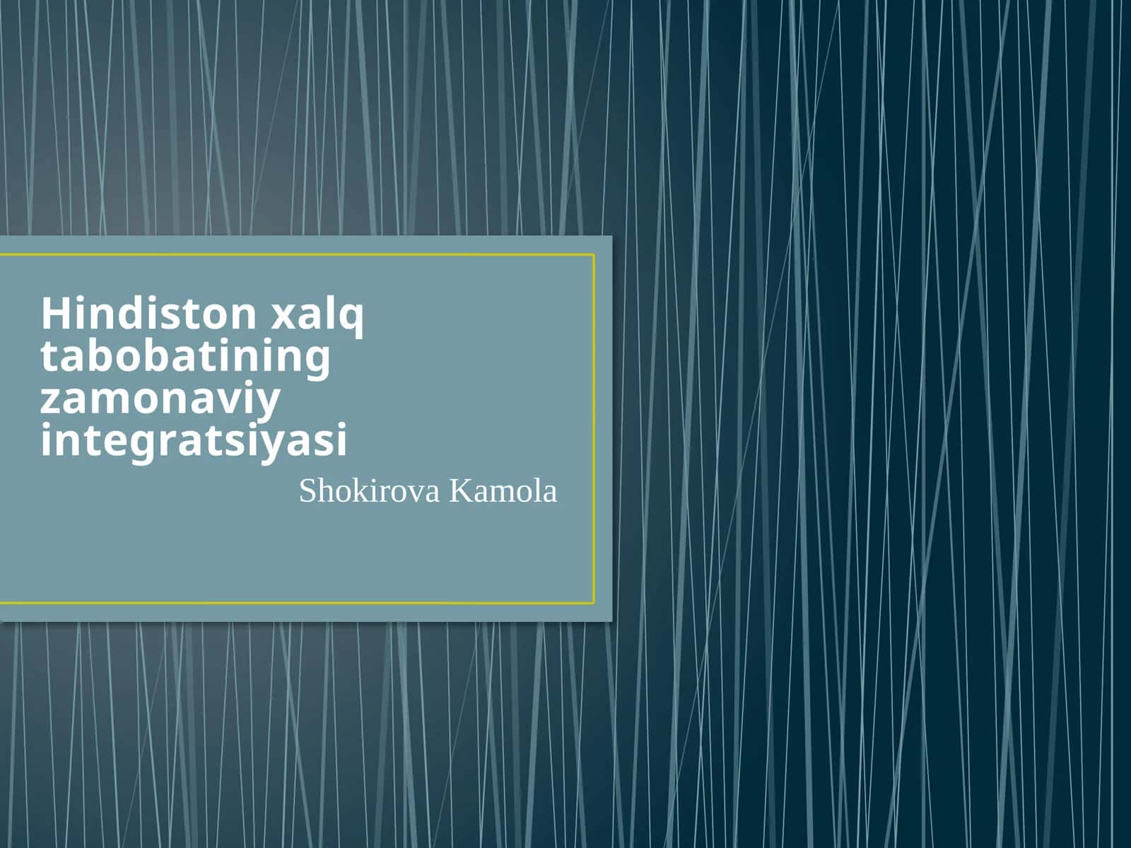Hindiston xalq tabobatining zamonaviy integratsiyasi
