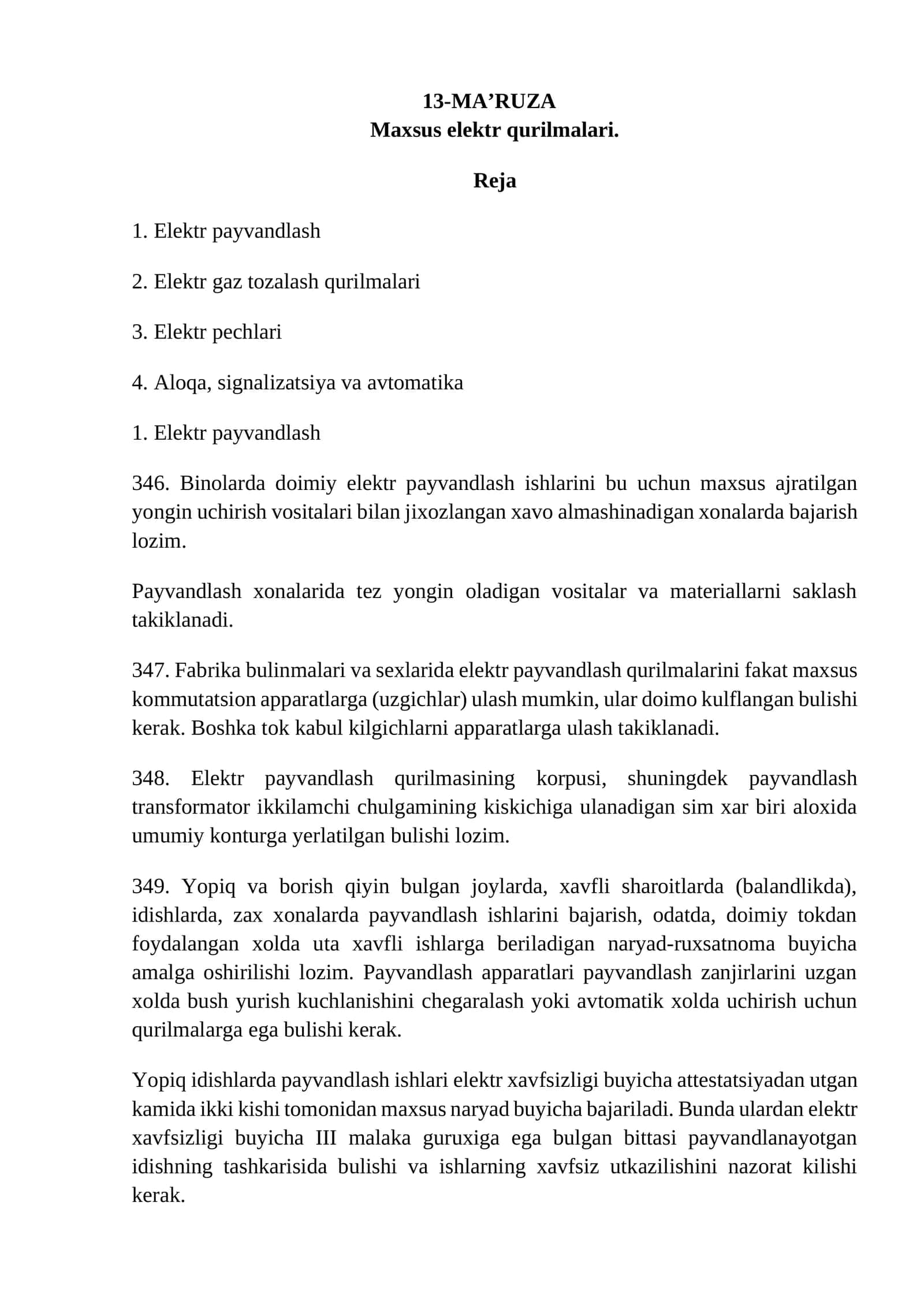 Maxsus elektr qurilmalari