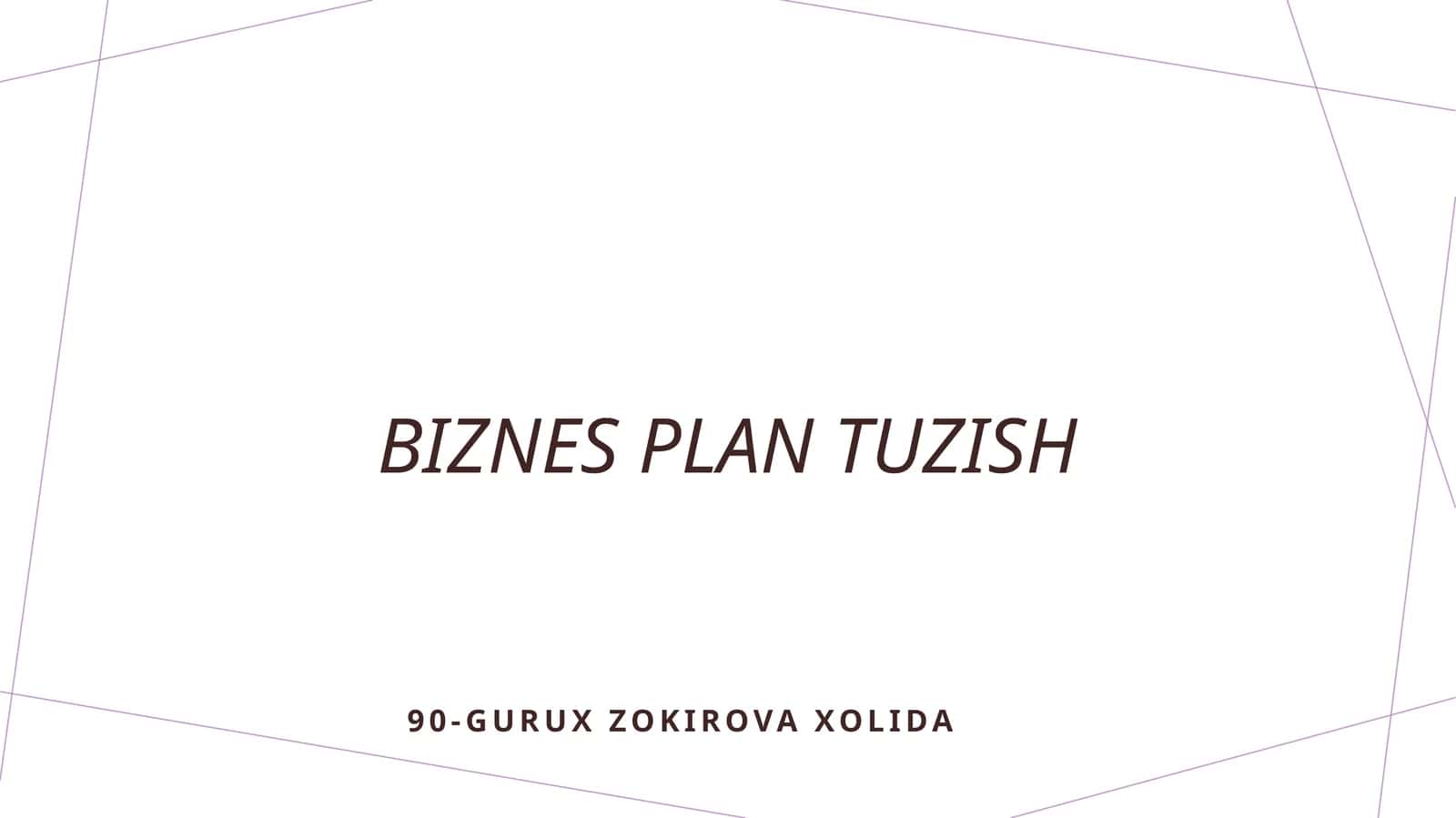 Biznes plan tuzish
